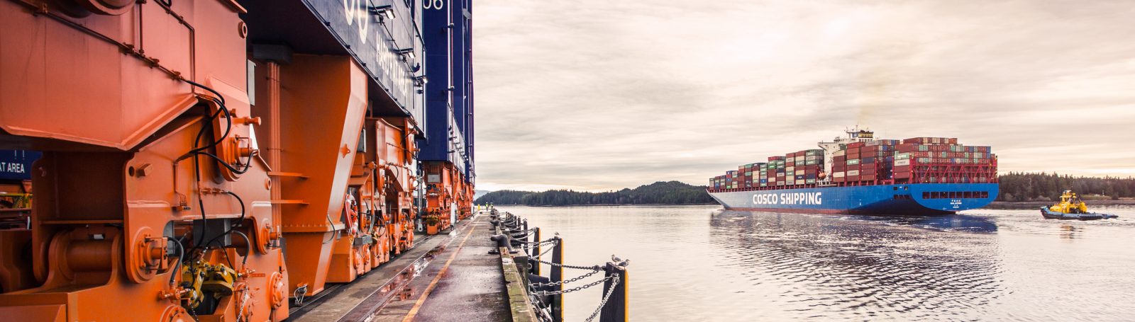 Cargo ship leaving port