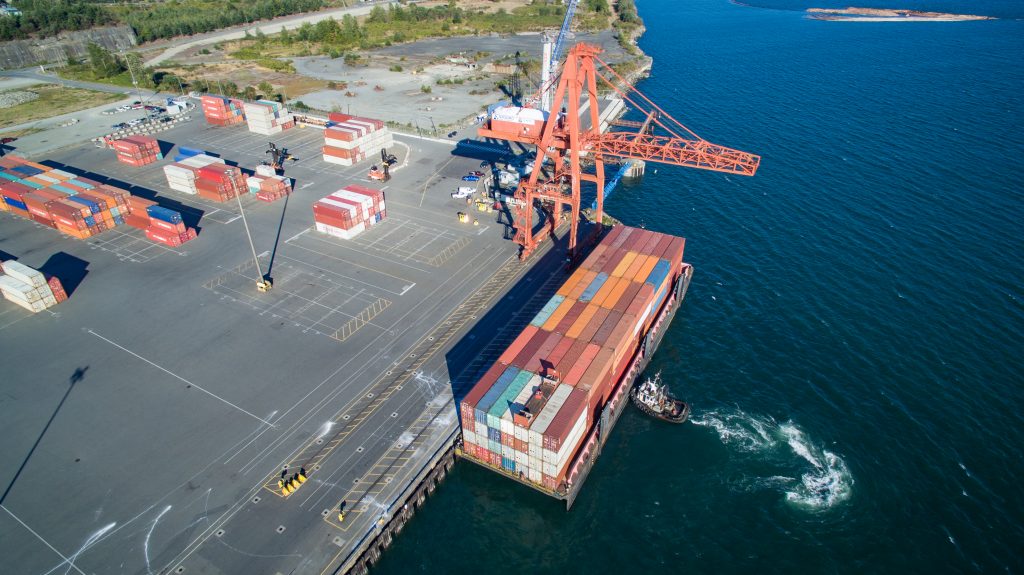 Aerial view of Nanaimo port