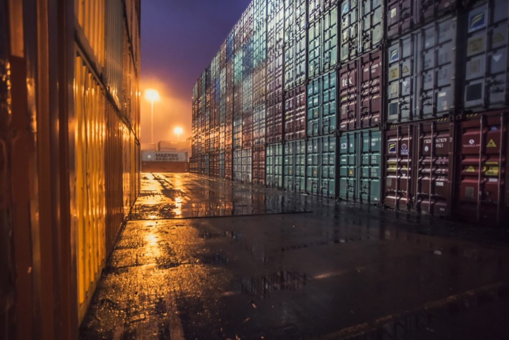 Container yard at Vancouver port