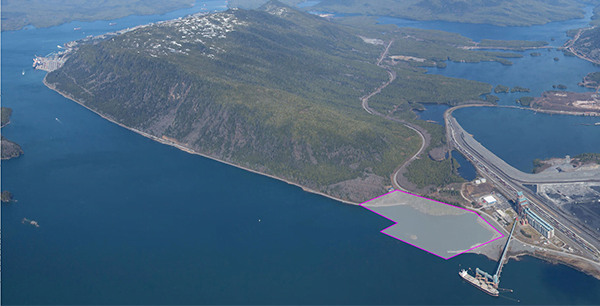 The site of the second container terminal in Prince Rupert, located south of the existing Fairview Terminal.