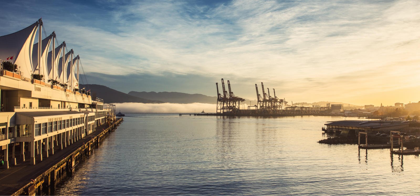 Vancouver Port at sunset